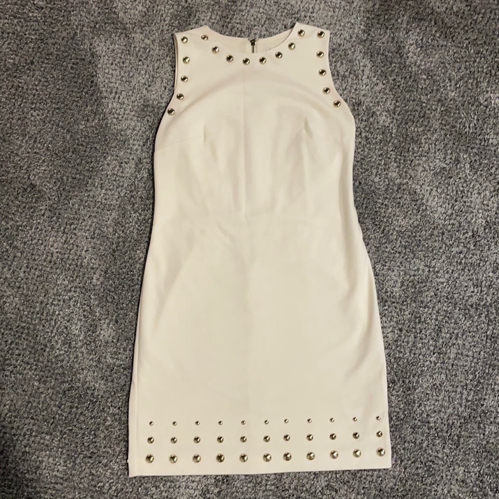 Michael Kors off-white dress with gold beading